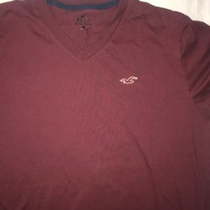 Maroon red v neck